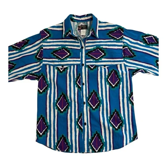 Vintage Ruddock Bros Western Roper Rodeo Button Down Colourful Long Sleeve Small - Picture 10 of 16